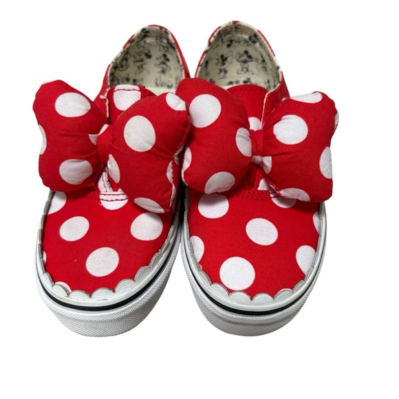 Vans x Disney Minnie Mouse Authentic Bow Sneakers Red White - Picture 2 of 10